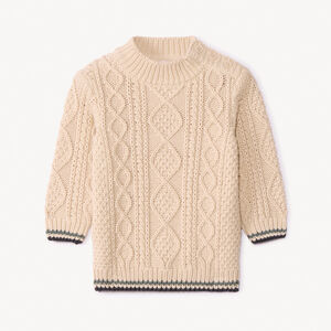 Jersey de punto con efecto trenzado y cuello alto para bebé niño 