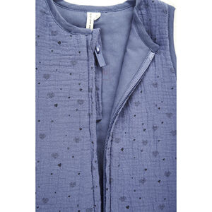 Saco de dormir TOG 2 con estampado de corazones en gasa de algodón 