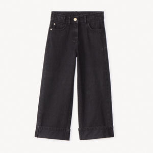 Jeans anchos con dobladillos para niña 