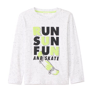 Camiseta de manga larga efecto neps con estampado skate para niño 