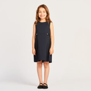 Vestido sin mangas de tela lisa para niña 