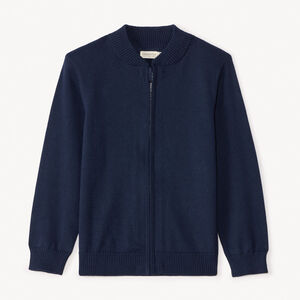Chaleco con cremallera y cuello teddy de punto liso para niño 