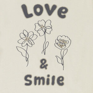 Pelele de niña con estampado de flores y strass en el cuello alto 