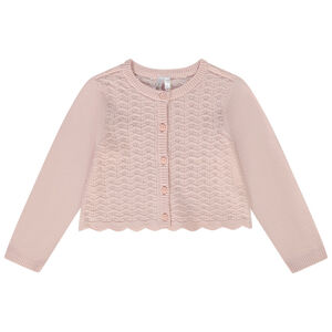 Chaqueta corta de punto calado para bebé niña 