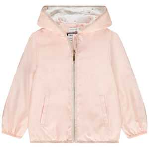 Chaqueta cortavientos lisa con forro estampado para niña 