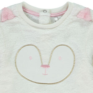 Sudadera de sherpa con bordado y orejas divertidas para bebé niña 