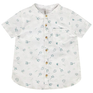 Chemise manches courtes en coton imprimé feuilles/palmiers pour bébé garçon 
