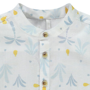 Camisa manga corta estampado arty con cuello mao para bebé niño 