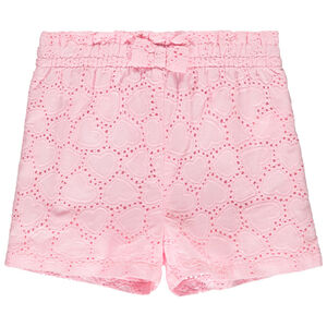 Short liso con bordado inglés y lazo decorativo para bebé niña 