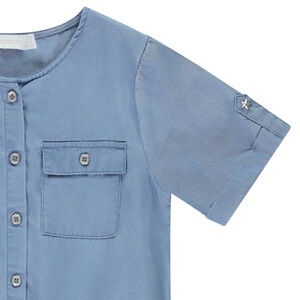 Pantalón corto en sarga lisa para niña 