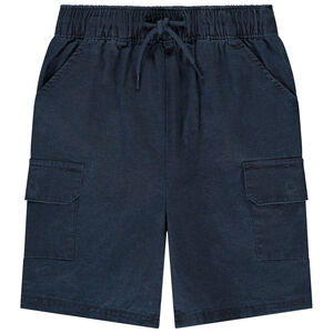 Bermudas unicolor con bolsillos tipo cargo para bebé niño 