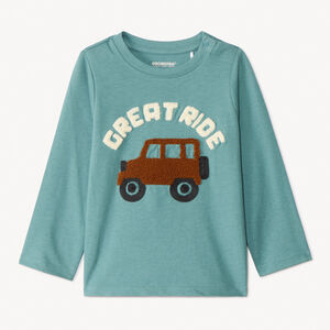 Camiseta de manga larga con bordado efecto bucle para bebé niño 