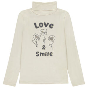 Pelele de niña con estampado de flores y strass en el cuello alto 