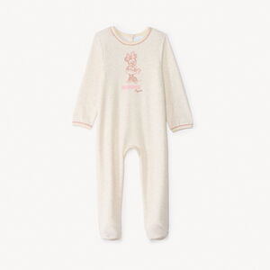 Pelele de terciopelo con estampado puff de Minnie Disney para bebé niña con aperturas diferentes según la edad 