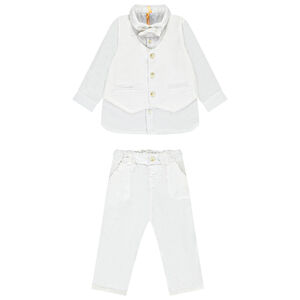 Conjunto de pantalón y camisa con chaleco de lazo desmontable para bebé niño 