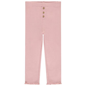 Camiseta lisa acanalada con botones para bebé niña 