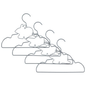 Lote de 4 perchas de metal en forma de conejo 