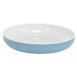 Plato de melamina con estampado de corazones azul 