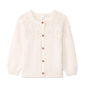 Chaleco oversize de punto fantasía para bebé niña 