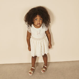 Robe body de cérémonie effet 2 en 1 avec broderies pour bébé fille 