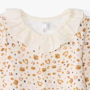 Dors bien impreso de leopardo con cuello para niña. 