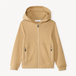 Chaleco liso con capucha y bolsillos con cremallera para niño 