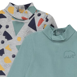 Pelele de bebé niño con cuello alto y estampado fantasía 