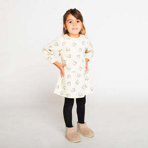 Vestido de felpa estampado de corazones para bebé niña 