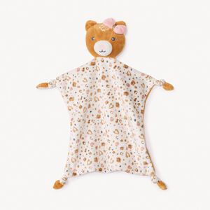 Doudou plano de terciopelo impreso de leopardo para niña. 