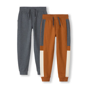 Lote de 2 pantalones jogging de felpa slub para niño 