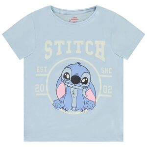 Camiseta de manga corta con estampado brillante de Stitch Disney para niña Main Camiseta de manga corta con estampado brillante de Stitch Disney para niña