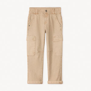 Jean recto teñido con bolsillos cargo para niño 