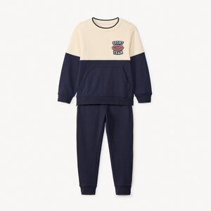 Conjunto sudadera bicolor y pantalón de jogging para niño 