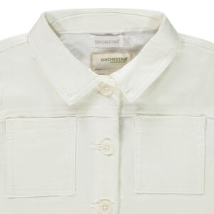 Chaqueta vaquera estilo worker con acabado raw cut para niña 