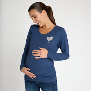 Camiseta de manga larga premamá con estampado corazón 