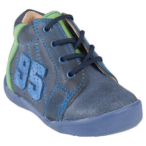 Botas bajas con cordones de cuero con detalle 