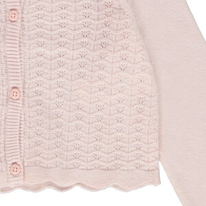 Chaleco corto de punto calado para niña 