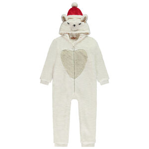 Sobrepijama de sherpa con oso polar de Navidad para niña 