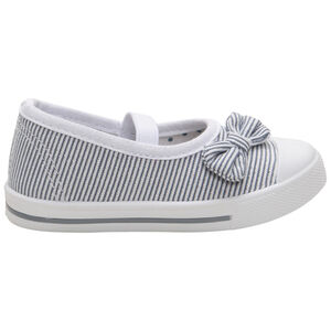 Bailarinas de lona a rayas con hilos brillantes y lazo del 20 al 23 