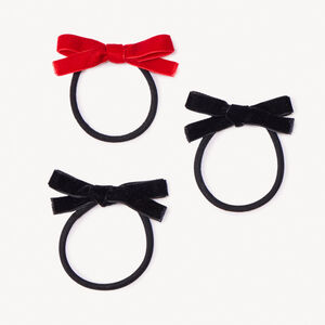 Lote de 3 coleteros con lazo de terciopelo para niña 