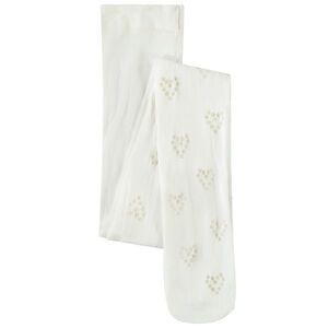 Pantalones de media finos con estampado de corazones brillantes para niña 