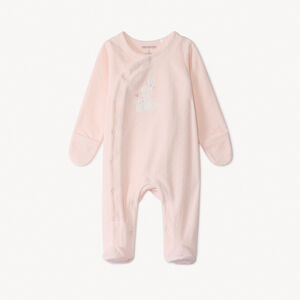 Pelele de terciopelo devorado con parche de conejitos para bebé niña 