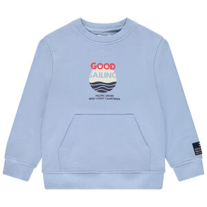 Sudadera de felpa con estampado y bolsillo canguro para niño 