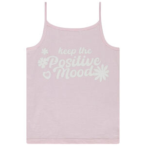 Camiseta sin mangas de jersey slub con estampado fantasía para niña 