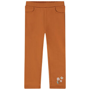 Mallas largas lisas con bordados para bebé niña 