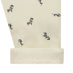 Pantalón de bebé forrado en sherpa con estampado de flores para niña 