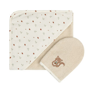Set de baño con capa y guante de baño Rey de los Bosques beige 