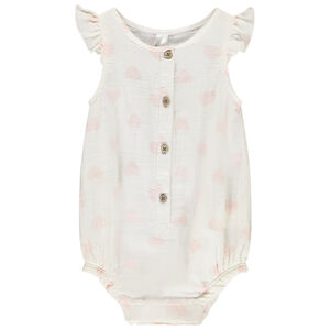 Combinaison corta impresa de corazones para bebé niña 