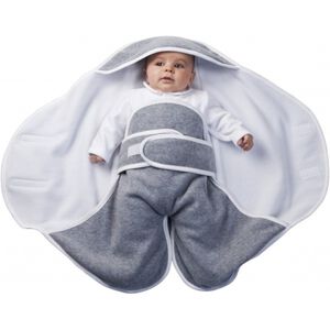 Couverture enveloppante Babynomade Fleece T1 - Gris clair/Blanc 