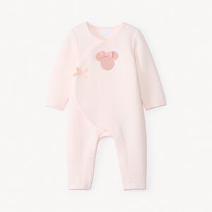 Mono largo liso rosa con parche bordado Minnie Disney para bebé niña 